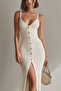 Women's Summer Buttoned Slit Dress - 2