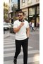 Men's Polo Neck Summer Modern Textured Knitwear T-Shirt - 7