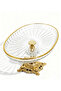 3-Piece Glass Serving Set with Gold Feet, Dowry Set, Guest Catering Set - 3