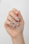 White Color Brass Hollow Double Heart Dangle Women Earrings - 4