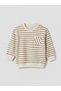 Lcw Baby Ecru Crew Neck Striped Baby Boy T-Shirt