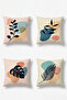 Abstract Leaves Patterned 4-Piece Throw Pillow Cover Set - 3