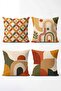 Set of 4 Throw Pillow Covers with Different Abstract Rainbow Patterns - 3