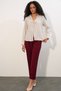 Women's Lace-Up Striped Linen Shirt 1508 - Burgundy - 3