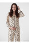 Lcw Dream Shirt Collar Bow Printed Maternity Pajama Set - 2