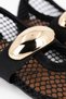 Velon Women's Brown Mesh Knitted Ballerinas with Gold Metal Buckle and Elastic Band Flat Summer Shoes Ballerinas - 3