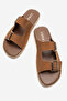Matti Tan Suede Buckle Light Cork Sole Men's Slippers - 4