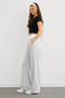 Women's High Waist Wide Leg Lace-Up 2-Strap Sweatpants 3035 - 2