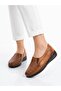 Women's Tan Inner and Outer Genuine Leather Orthopedic Soft Sole Comfort Shoes - 2