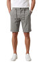 Gray Slim Fit Lycra Striped Textured Elastic Waist Drawstring Men's Shorts Capri 2601743