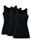 Lycra Wide Strap Ribbed Women's Athlete Top Black 3-Pack - 2