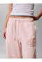 Women's Relaxed Fit Ck Logo Embroidered Wide Leg Pink Sweatpants - 3