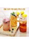 Drinking Glasses 4pcs Set – 470ml (16oz) Can-Shaped Clear Glass Cups, Iced Coffee & Tea Tumblers - 5