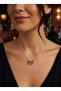 316L Steel Chain Gold Color Purple Butterfly Model Necklace - 2