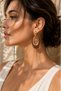 Coffee Tone Oval Design Earrings Stylish and Modern Women's Earrings - 6