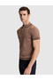 Mink Slim Fit 100% Cotton Buttoned Polo Collar Knitwear T-Shirt 50320831-Vr052 - 3