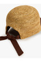 Straw Cap Hat with Tie Detail - 3