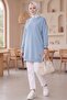 Embroidered Slit Detail Tunic 1665 - Baby Blue - 4