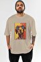 For Dog Lovers 26 Front Dog Prints Beige Oversize T-Shirt 100% Cotton Unisex Dog Lover Premium Design - 2