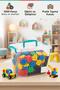1000 Pieces Geometric and Wheel-Shaped Educational Building Toy Set with Colorful Blocks Storage Box