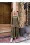 Women's Ruffle Detailed Skirted Top and Bottom Set Khaki