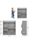 Kids Toy Storage Organizer, 2-Tier Double-Sided Bookcase with Open Cubbies, Grey Toy Shelf - 2