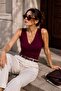 Lace Detailed Front-Back V-Neck Tank Top – Flexible Stylish & Casual Women's Tank Top My3535 - 3