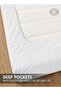 1-Piece Microfiber Fitted Sheet Striped,Color: White, King (180 x 200 cm),Design Soft Fabric Deep Pocket Elastic Edge Bed Linen - 3