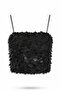 Black Strappy Sequined Blouse 071917