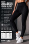 Women's Leggings, Stretchy Knitted, Patterned, Black - 2