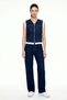Lace Detailed Denim Vest Double Set