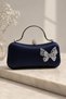 Navy Blue Satin Evening Dress Bag Graduation Wedding Prom Engagement Zircon Stone Evening Dress Stylish Bag Elegant a Design - 3