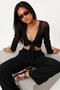 Women's Spanish Sleeve Tie Detail Long Sleeve Bolero Blouse - 4