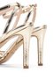 Women's Faux Leather Gold Heeled Shoes - 6