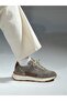 Miya Model Genuine Leather Handmade Beige Suede Sneaker Shoes - 3