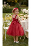 Red Lace Floral Fluffy Girl Evening Dress - 3