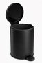 Cigo 2-Piece Bathroom Set 3 Liter Steel Trash Can + Toilet Brush - Matte Black - 7