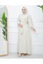 Li̇nda Fabric Sleeves, Pleated, Stone-Embellished Collar and Belt Hürrem Dress - 4