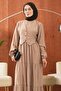 Mink Vest Detailed Layered Skirt Dress - 4