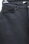High Waist Pipe Leg Denim Trousers with Pockets - Black - 2