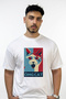 Omg Cat Design Printed Oversize White T-Shirt
