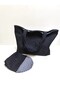 Navy Blue Solid Color Denim Checkered Lined Shoulder Bag (with Makeup Bag as a Gift) - 8