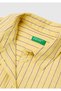 Girl's Yellow Striped Box Cut Pointed Collar Shirt - 3