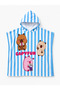 Girl's Capybara Printed Hooded Poncho Beach Towel