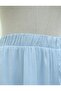 Elastic Waist Layered Voile Skirt – Baby Blue - 2