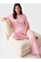 Crew Neck Polka Dot Women's Pajama Set (S6)