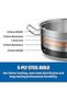 12 Piece Stainless Steel Cookware Set - 5 Ply Casseroles and Fry Pan - Durable Induction Compatible Pots and Pans with Lids for Everyday Cooking - 3