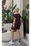 Women's Plus Size Viscose Soft Textured Flexible T-Shirt Shorts Tracksuit Set 28001 - 9