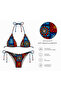 Hand made look print bikini set - 2