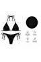 Black solid bikini set - 2